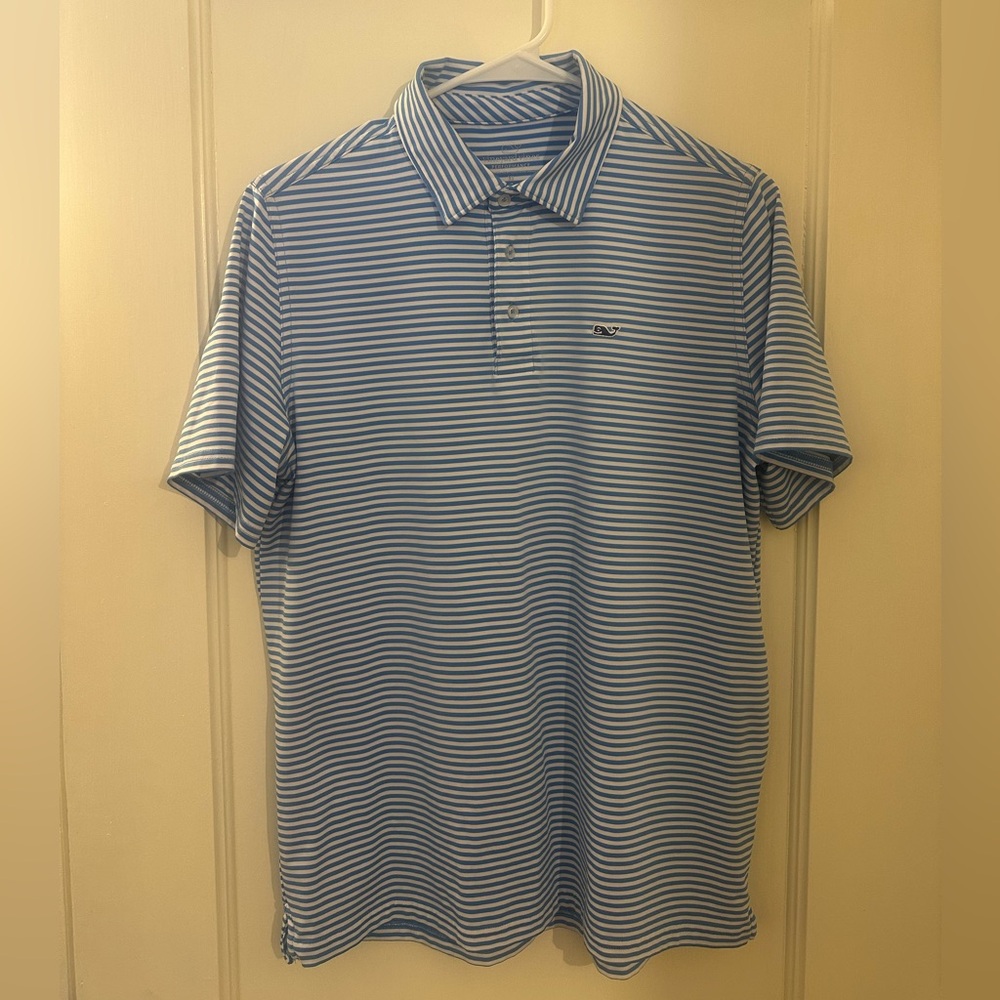 Vineyard Vines Blue and White Polo Shirt